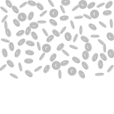 Avrupa Birliği Euro sikkeleri düşüyor. Dağınık siyah