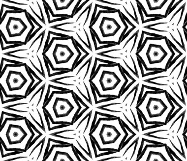 Siyah ve beyaz yaz sorunsuz desen. El çizimi