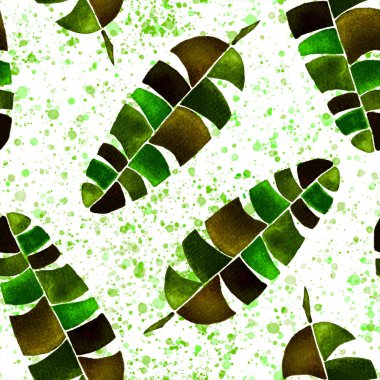 Tropikal seamless modeli. Suluboya karikatür palm