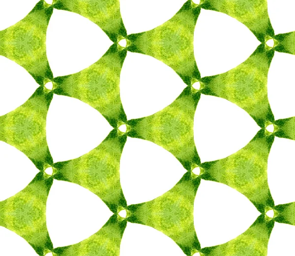 Molla verde geometria modello senza soluzione di continuità. Disegnato a mano — Foto Stock