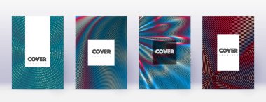 Hippi broşür tasarım şablonu seti. Kırmızı soyut