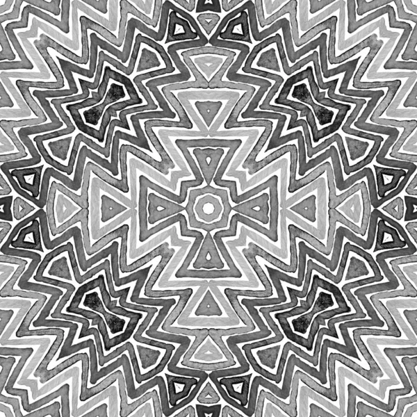 Acuarela geométrica en blanco y negro. Mar creativo — Foto de Stock