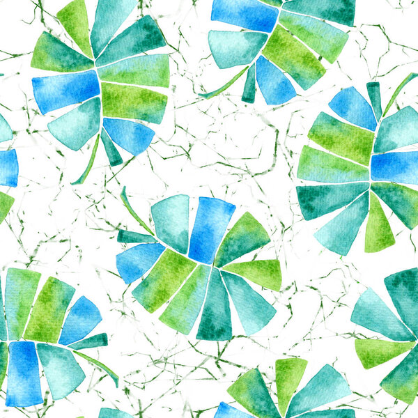 Tropical seamless pattern. Watercolor childish pal
