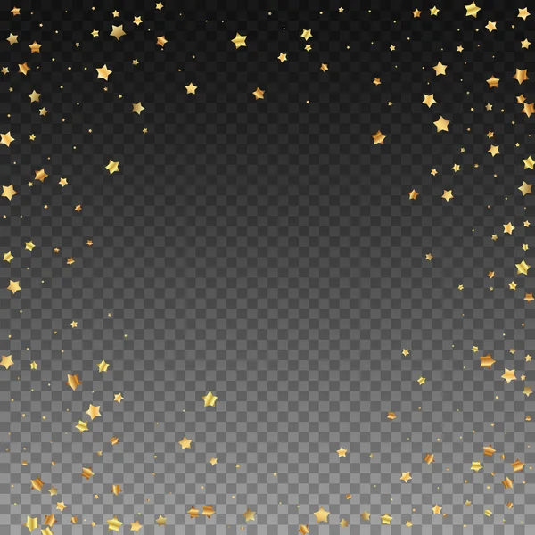 Estrellas de oro de lujo al azar confeti espumoso. Scatt. — Vector de stock