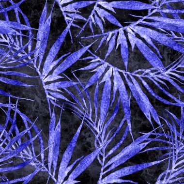 Tropikal seamless modeli. Suluboya kaotik palm