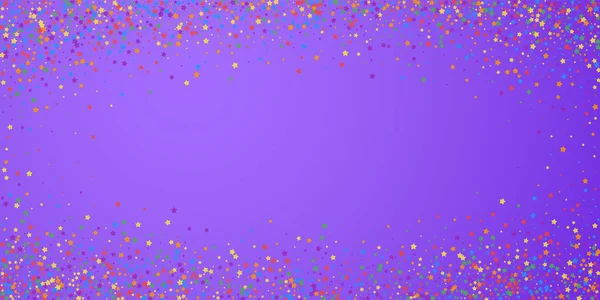Confete festivo. Estrelas de celebração. Arco-íris brilhante — Vetor de Stock