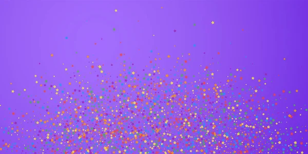 Confete festivo. Estrelas de celebração. Arco-íris brilhante — Vetor de Stock