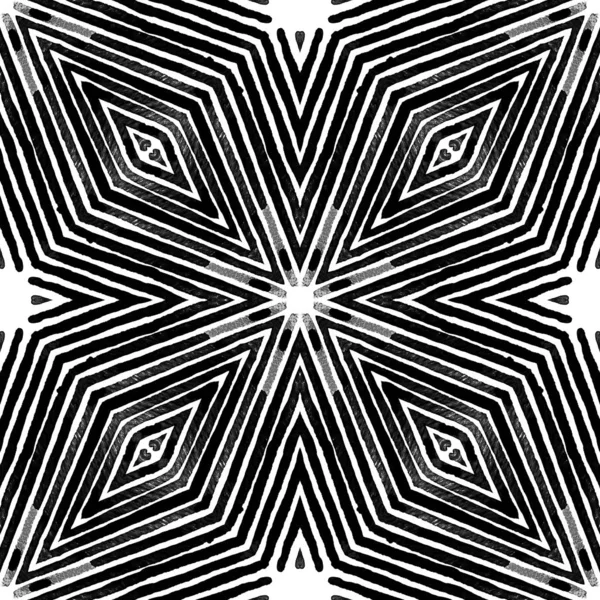 Dunkles Schwarz-Weiß Geometrisches Aquarell. Dazzlin — Stockfoto