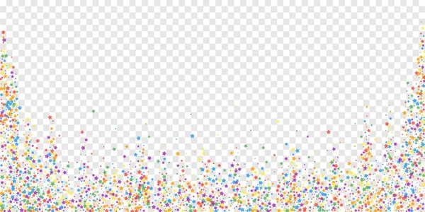 Festive confetti. Celebration stars. Rainbow brigh — Stock Vector
