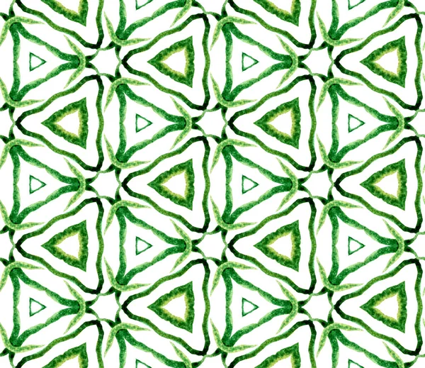 Patrón verde sin costuras de verano. Col de agua dibujado a mano — Foto de Stock