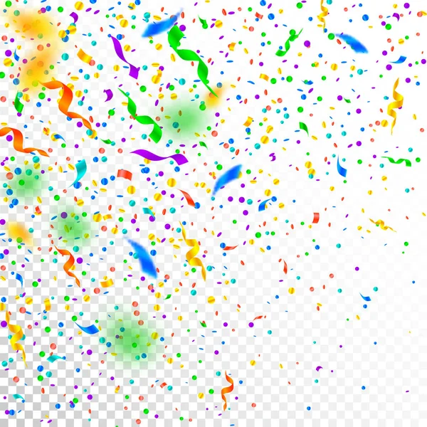 Streamers en confetti. Kleurrijke klatergoud en folie r — Stockvector