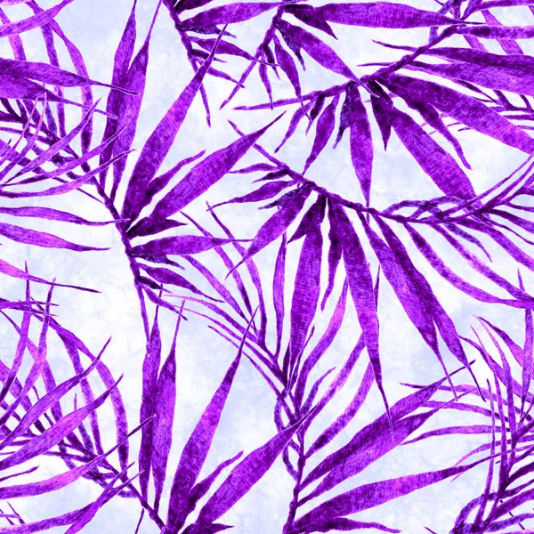 Tropická vzor bezešvé. Akvarelu chaotické palm — Stock fotografie