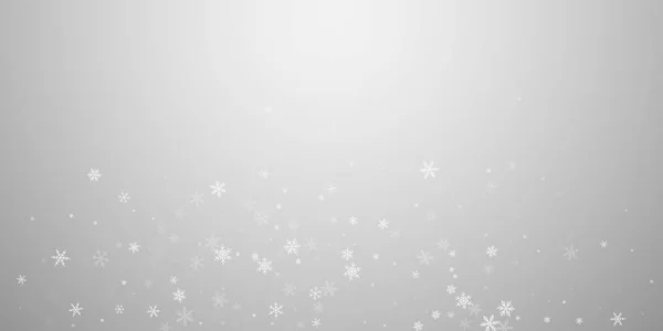 Sparse snowfall Christmas background. Subtle flyin — Stock Vector