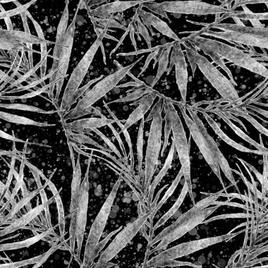 Tropikal seamless modeli. Suluboya kaotik palm