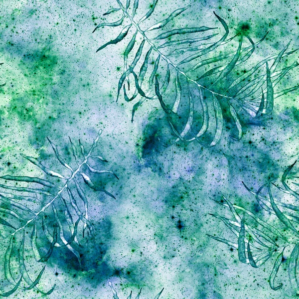 Tropical seamless pattern.  Turquoise cosmic 