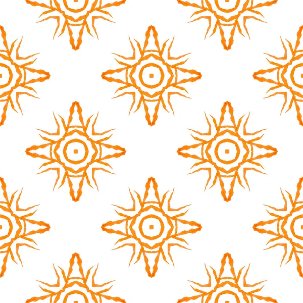 Handbemalte geflieste Aquarellbordüre. Orange — Stockfoto