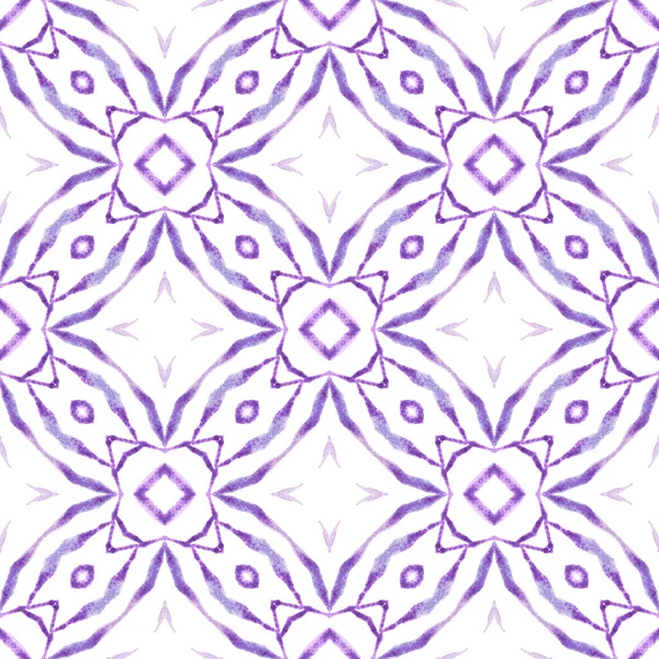 Tile akvarel pozadí. Purple grand boho — Stock fotografie