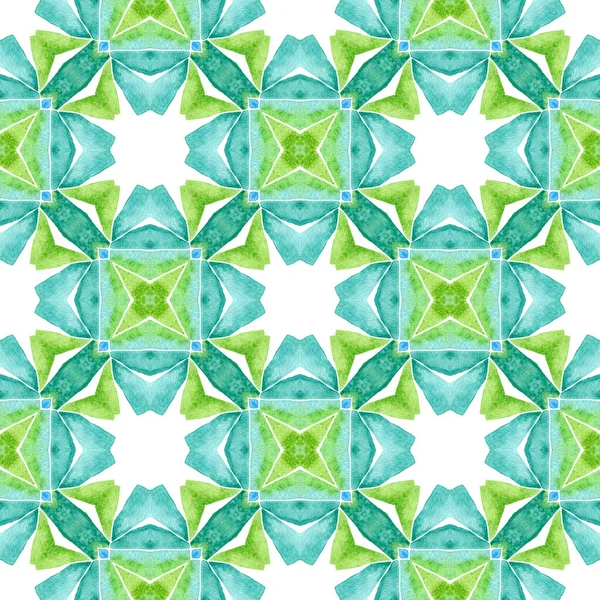 Patrón sin costura mosaico. Verde impresionante boho —  Fotos de Stock