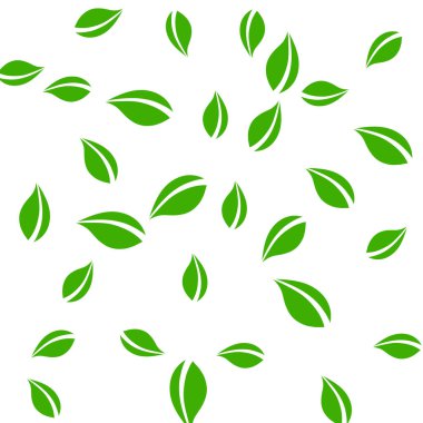 Düşen yeşil yapraklar. Taze çay, temiz yapraklar uçuşuyor.