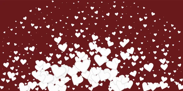 White heart love confettis. Valentine's day explos — Stock Vector