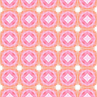 Etnik elle boyanmış desen. Turuncu garip boho. 