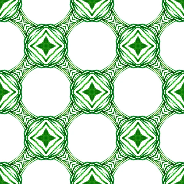 Tile akvarel pozadí. Green Fair Boho — Stock fotografie