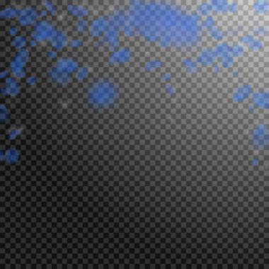 Koyu mavi çiçek yaprakları dökülüyor. Büyüleyici Ro