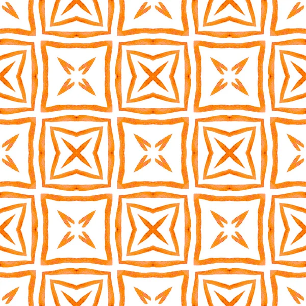Hand drawn green mosaic seamless border. Orange — Stock Photo, Image