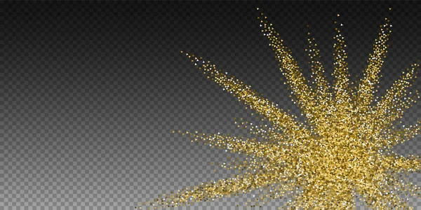 Goldene Dreiecke glitzern luxuriös funkelndes Konfetti. — Stockvektor