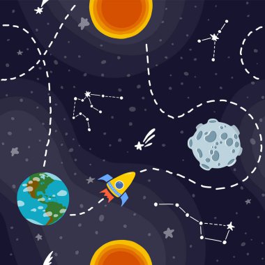 Galaksisiz desen tasarımı. Roket alanı 