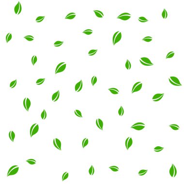 Düşen yeşil yapraklar. Taze çay rastgele yapraklar uçuşuyor