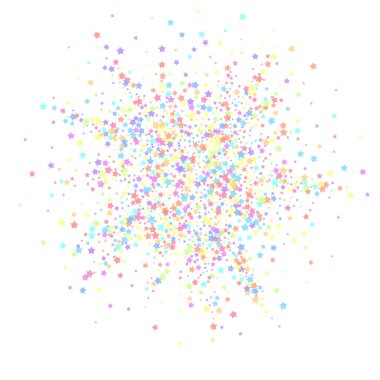 Şenlikli konfeti. Kutlama yıldızları. Renkli yıldız