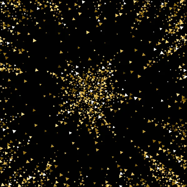 Triángulos de oro de lujo confeti espumoso. Dispersión — Vector de stock