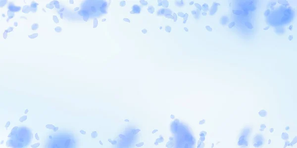 Pétales de fleurs bleu foncé tombant. Extra romant — Image vectorielle