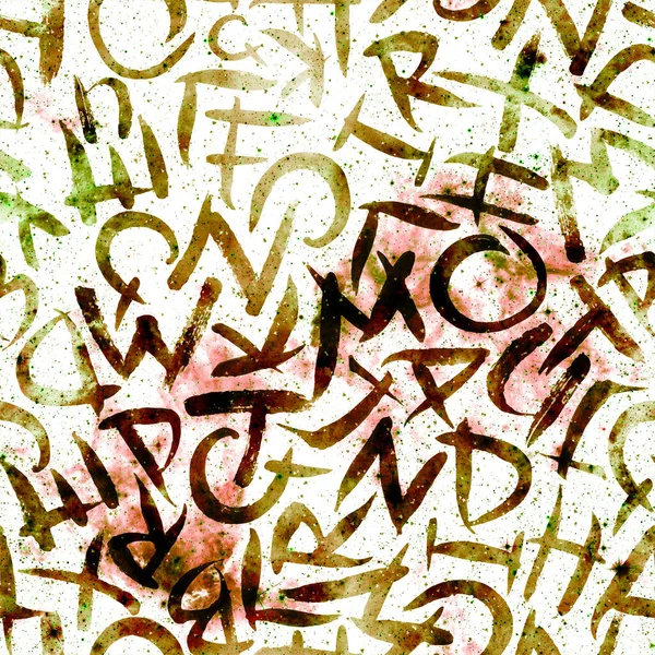 Font seamless pattern. Fashion hand drawn 