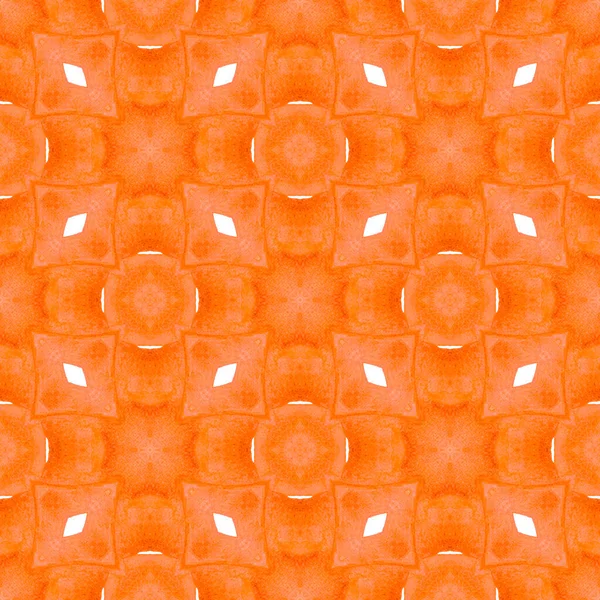 緑の幾何学的なシェブロン水彩境界。オレンジ — ストック写真