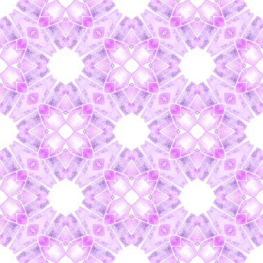 Döşemeli suluboya arka plan. Mor eşsiz boho 