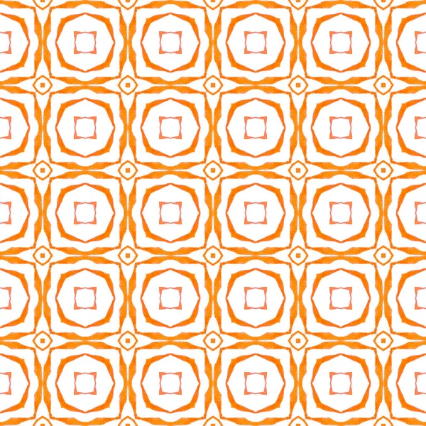 Πράσινο γεωμετρικό πλαίσιο νερομπογιάς ακίδων. Πορτοκαλί — Φωτογραφία Αρχείου