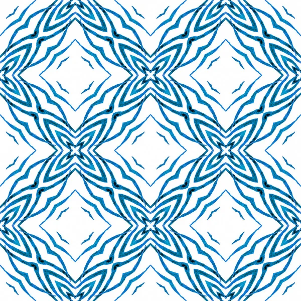 Exotic  seamless pattern. Blue uncommon boho chic — Stock Photo, Image