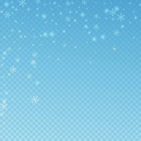 Sparse glowing snow Christmas background. Subtle f — Stock Vector