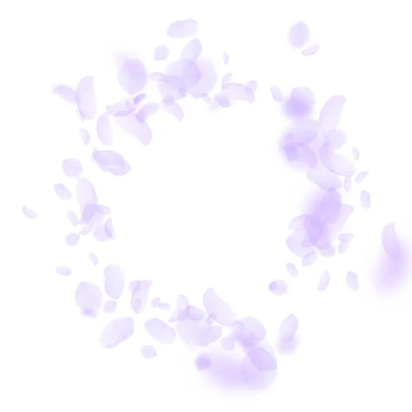 Violet flower petals falling down. Fancy romantic — Stock Vector