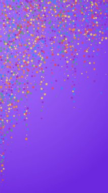 Şenlikli, sade konfeti. Kutlama yıldızları. Gökkuşağı 