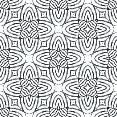 Organik fayans. Siyah ve beyaz popüler boho şıklığı 