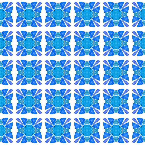 Εξωτικό μοτίβο χωρίς ραφή. Μπλε σχήμα boho chic — Φωτογραφία Αρχείου