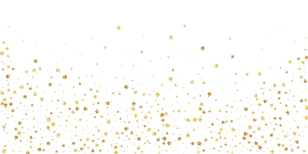 Estrellas de oro de lujo al azar confeti espumoso. Scatt. — Vector de stock