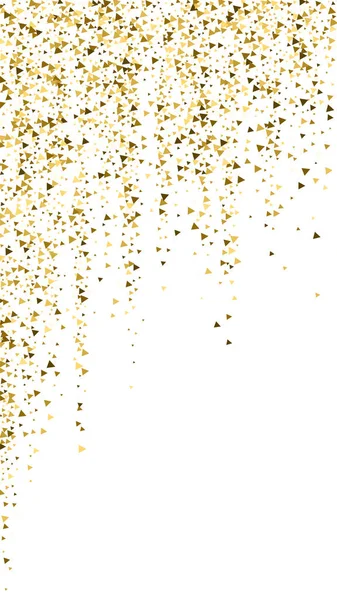 Gold triangles luxury sparkling confetti. Scattere — Stock Vector