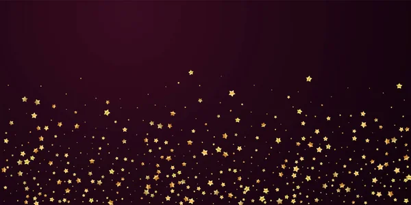 Estrellas de oro de lujo al azar confeti espumoso. Scatt. — Vector de stock