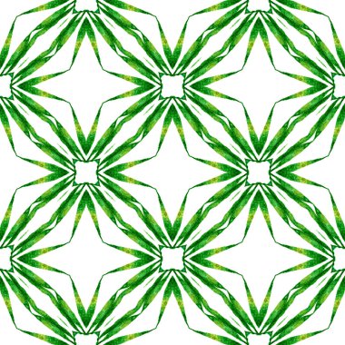 Tropik, pürüzsüz desen. Yeşil klasik boho 