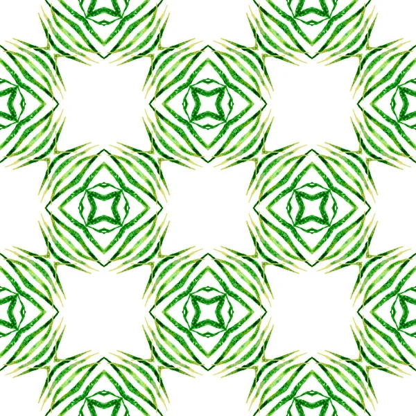 Ručně kreslené zelené mozaiky bezešvé hranice. Zelená — Stock fotografie