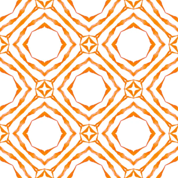 Chevron watercolor pattern. Orange trending boho — Stock Photo, Image